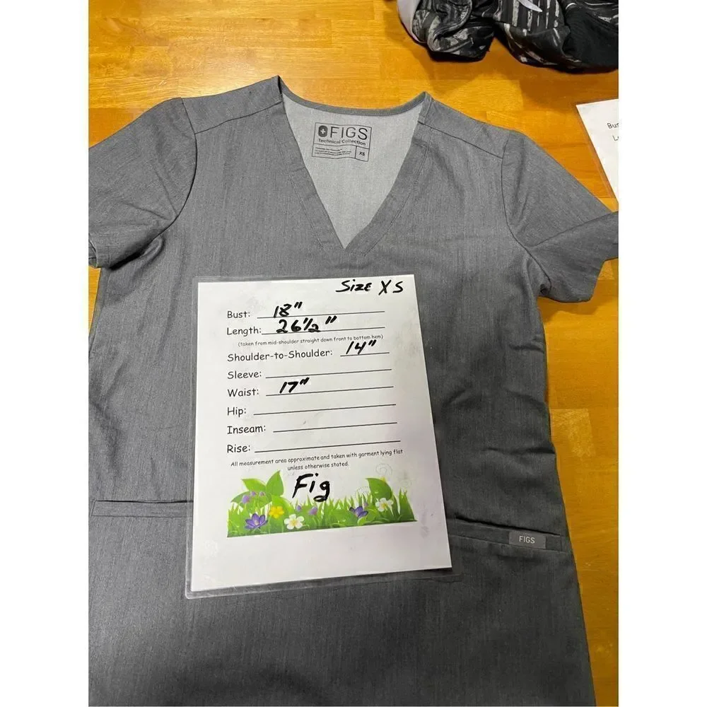 Figs Technical gray scrub shirt top